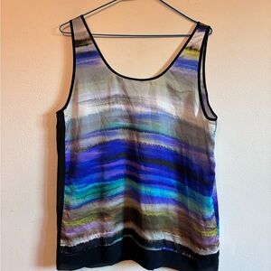 DKNY Blue and Purple Striped Tank Top
